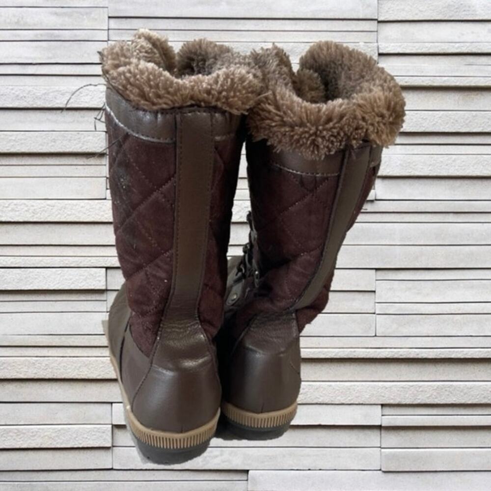 TOTES Brown Cozy Winter Boots Sz. 11 - Picture 5 of 7